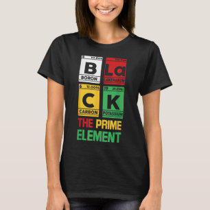 Camiseta Negro La Tabla Periódica De Primer Elemento Histo 