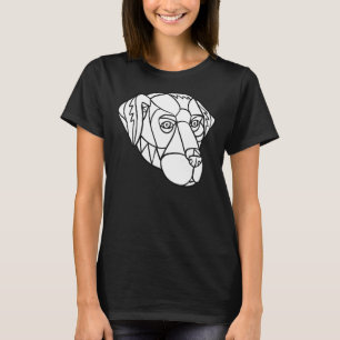 Camiseta Negro Labrador Cabeza de Perro Mosaico Negro Y Bla