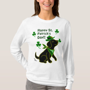 Camiseta Negro Labrador del día de St Patrick