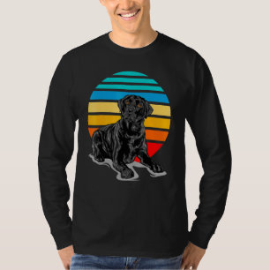 Camiseta Negro Labrador Perro Sunset Vintage Retro Estilo B