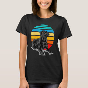 Camiseta Negro Labrador Perro Sunset Vintage Retro Estilo B
