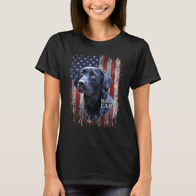 Camiseta Negro Labrador USA Propietario de Laboratorio de B (Anverso)