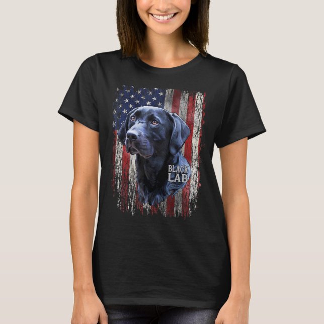 Camiseta Negro Labrador USA Propietario de Laboratorio de B (Anverso)