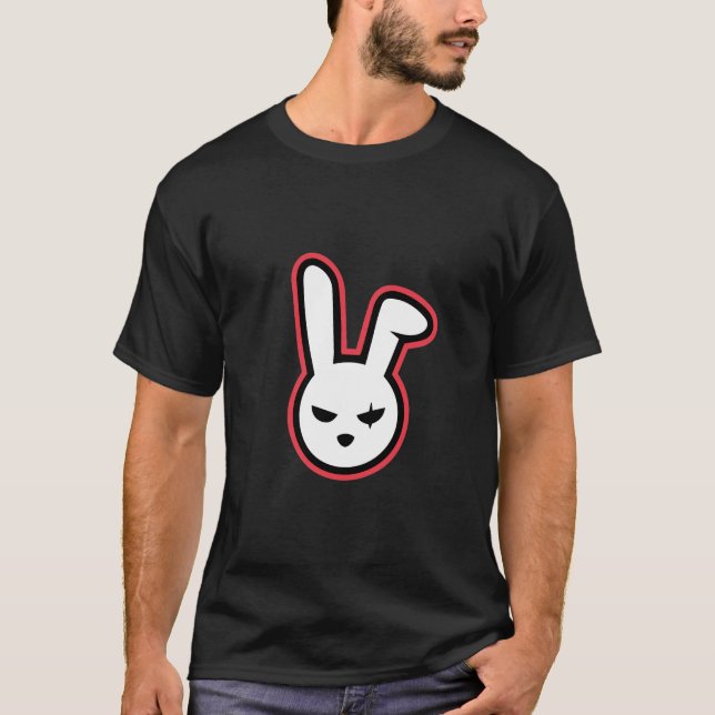 Camiseta Negro lindo ilustrado gato loco (Anverso)