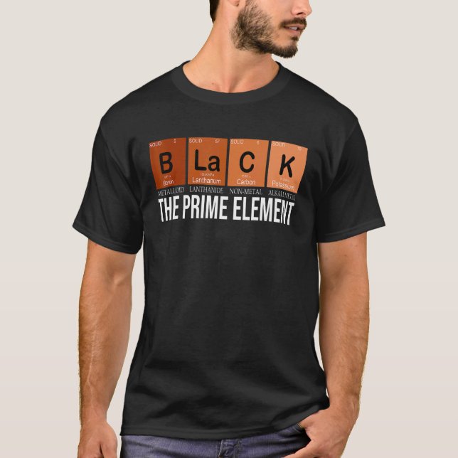 Camiseta Negro Los Elementos Químicos Primeros Elementos Ne (Anverso)