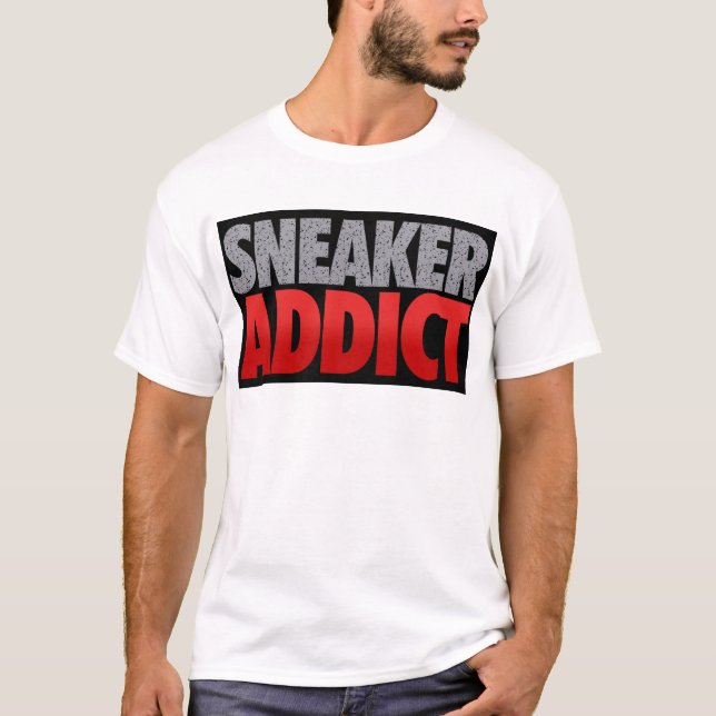 Camiseta Negro manchado del adicto a la zapatilla de (Anverso)