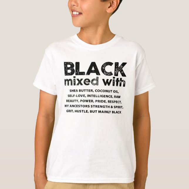 Camiseta Negro mezclado con divertido mes de historia negra (Anverso)