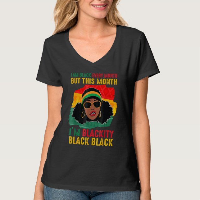 Camiseta Negro negro cada mes historia negra mujer negra (Anverso)