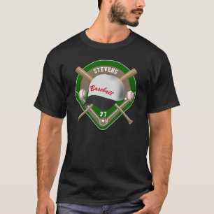 Camiseta Negro  Número de nombre del jugador de diamantes 
