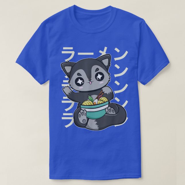 Camiseta Negro Para Comer Ramen Y Fideos Japoneses 358 (Diseño del anverso)