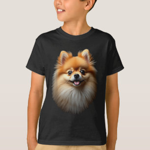 Camiseta Negro Pomerania Dog Pom Face