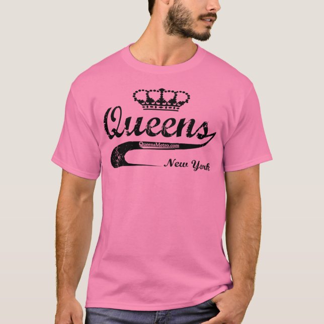 Camiseta Negro - Queens, New York City NYC (Anverso)