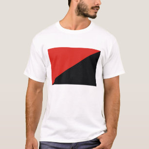 Camiseta negro rojo de la bandera de la anarquía