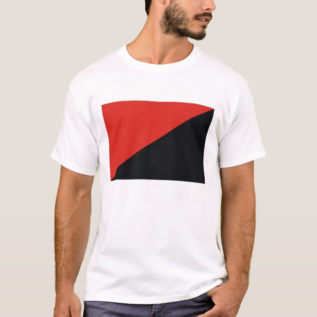 Camiseta negro rojo de la bandera de la anarquía (Anverso)