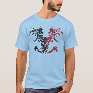 Camiseta Negro/rojo tribales de los dragones
