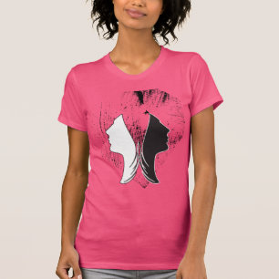 Camiseta Negro rosa y dos caras blancas