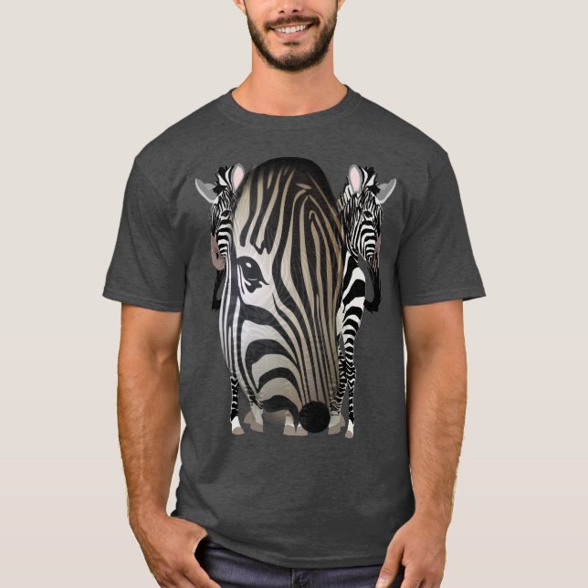 Camiseta Negro - Silhouette blanca Zebras (Anverso)