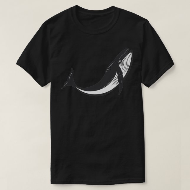 Camiseta Negro simple sobre la ballena blanca 23 (Diseño del anverso)