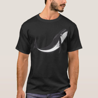 Camiseta Negro simple sobre la ballena blanca 23