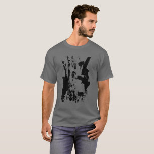 Camiseta Negro sobre gris - Serie de arte