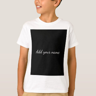 Camiseta Negro sólido añadir nombre mensaje de texto aquí t