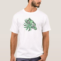 Negro tribal del verde del tatuaje del caballo