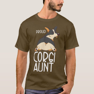 Camiseta Negro tricolor Corgi Lover Orgullosa tía Corgi