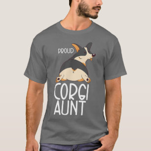 Camiseta Negro tricolor Corgi Lover Orgullosa tía Corgi