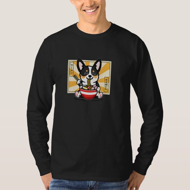 Camiseta Negro Tricolor Corgi Pullover (Anverso)