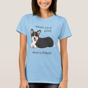 Camiseta Negro tricolor Pembroke Welsh Corgi Perro Lover