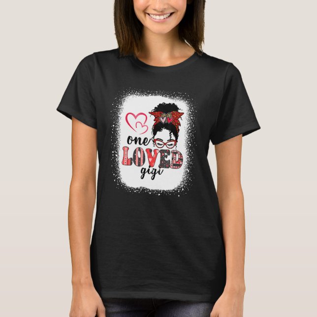 Camiseta Negro un querido Gigi Africano Messy Bun Valentine (Anverso)