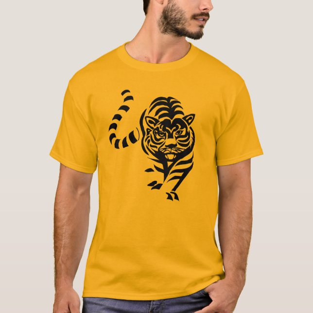 Camiseta Negro y amarillo del tigre (Anverso)