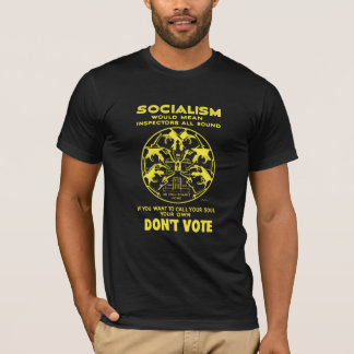 Camiseta Negro y amarillo no vote por socialismo