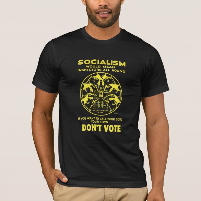 Camiseta Negro y amarillo no vote por socialismo (Anverso)