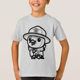 Camiseta NEGRO Y BLANCO #10 - pingüino sheriff de Texas