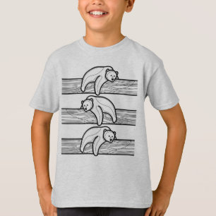 Camiseta NEGRO Y BLANCO #24 - Tres osos perezosos en el árb