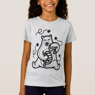 Camiseta NEGRO Y BLANCO #25 - Un oso come miel y juega