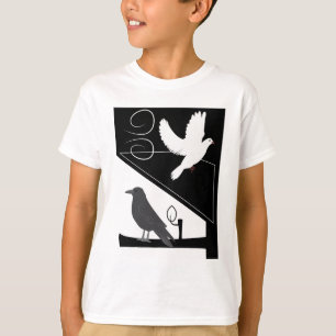 Camiseta Negro y Blanco_Cuervo y Paloma