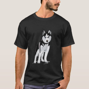 Camiseta Negro y blanco Husky