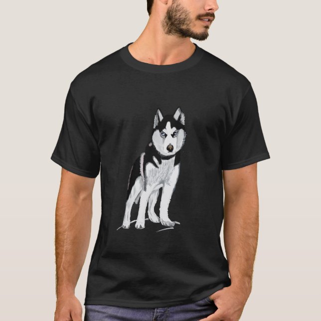 Camiseta Negro y blanco Husky (Anverso)