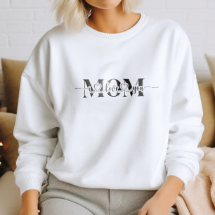 Camiseta Negro y blanco te quieren mamá imprenta mujer