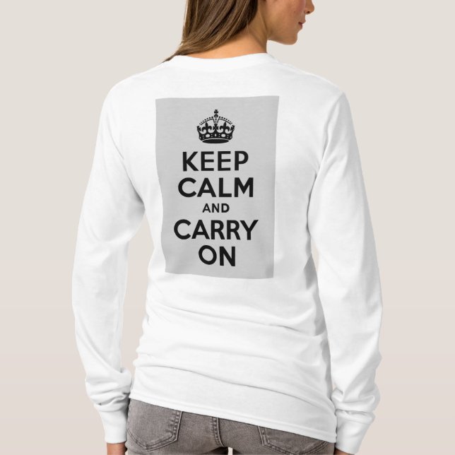 Camiseta Negro y gris mantienen la calma y siguen adelante (Reverso)
