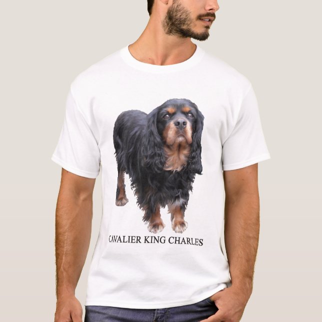 Camiseta Negro y perro arrogante de rey Charles de Brown (Anverso)