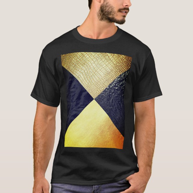 Camiseta Negro y piel del cocodrilo del oro (Anverso)