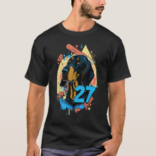 Camiseta Negro Y Tan Coonhound Dog 27th Birthday Party 27