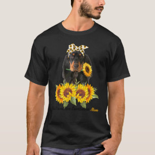 Camiseta Negro Y Tan Coonhound Mom Sunflower Summer Dog M