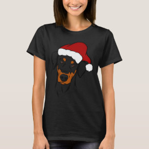 Camiseta Negro Y Tan Doberman Feliz Navidad