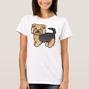 Camiseta Negro Y Tan Norfolk Terrier Cute Perro De Caricatu