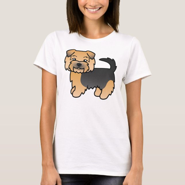 Camiseta Negro Y Tan Norfolk Terrier Cute Perro De Caricatu (Anverso)