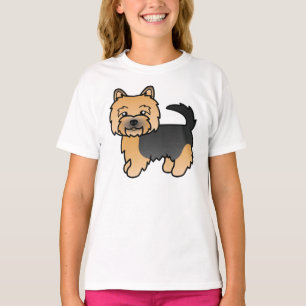 Camiseta Negro Y Tan Norwich Terrier Cute Perro De Caricatu